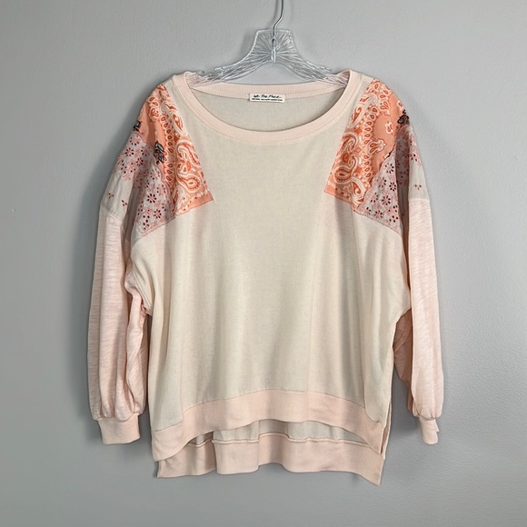 We the Free Free People Feelin It Slouchy tee in alabaster combo size XS - Picture 3 of 14